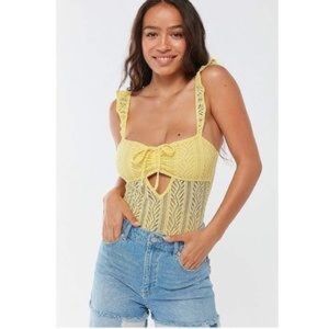 Urban Outfitters Yellow Lace Body Suit